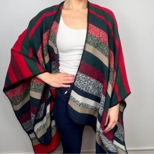 ANTHROPOLOGIE oversized blanket poncho cape